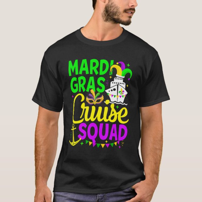 Camiseta Mardi Gras Cruise Squad Cruising Funny Carnival Pa (Frente)