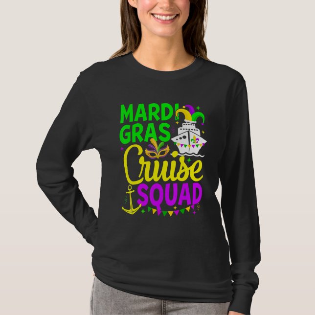 Camiseta Mardi Gras Cruise Squad Cruising Funny Carnival Pa (Frente)