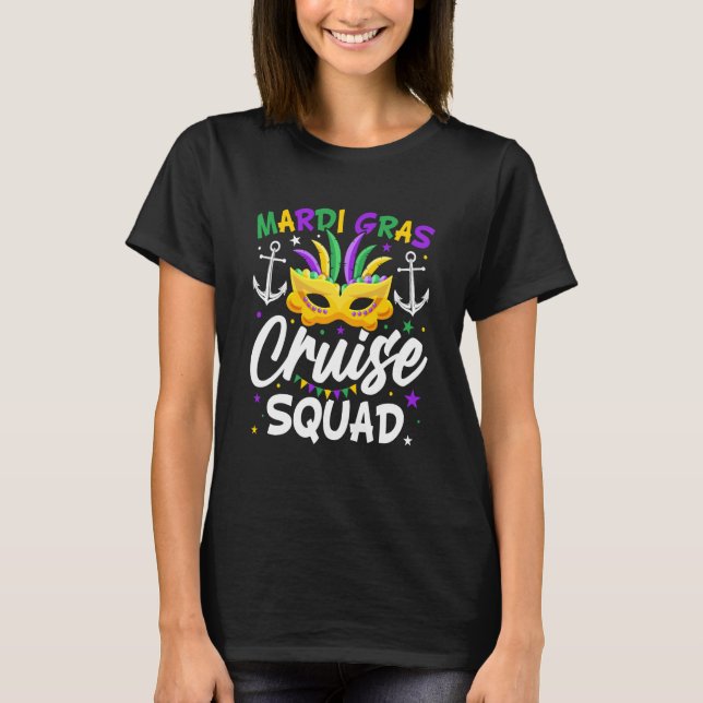 Camiseta Mardi Gras Cruise Squad festas de desfile (Frente)