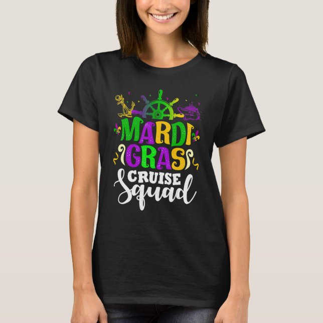 Camiseta Mardi Gras Cruise Squad Funny Matching Group Famil (Frente)
