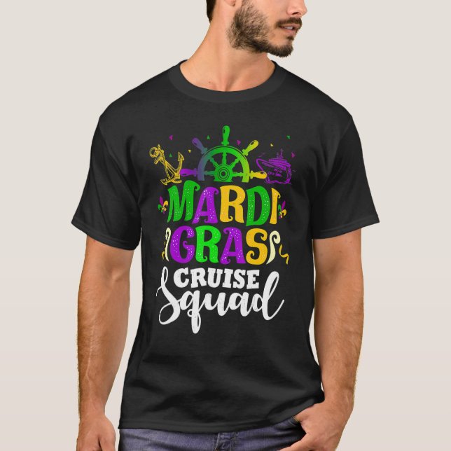 Camiseta Mardi Gras Cruise Squad Funny Matching Group Famil (Frente)
