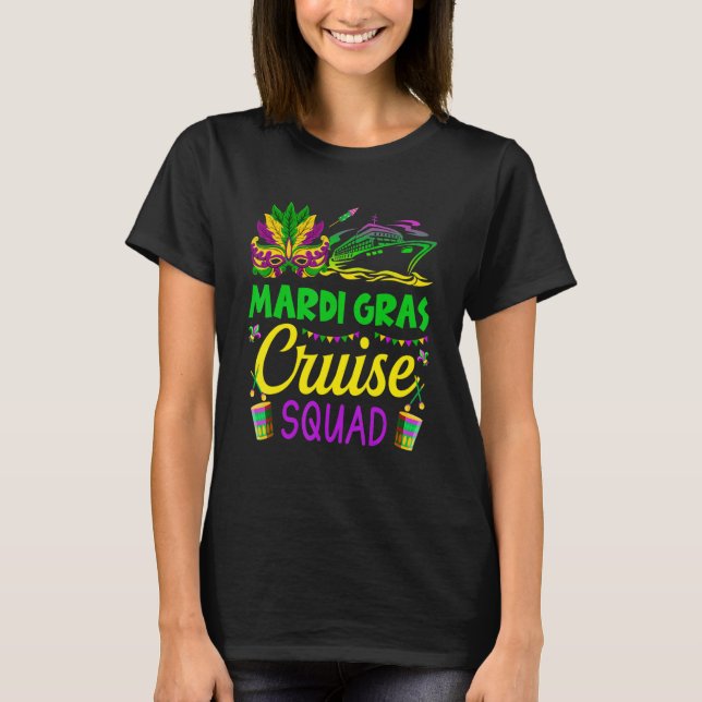 Camiseta Mardi Gras Cruise Squad Matching Group Cruising Cr (Frente)