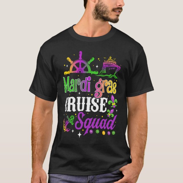 Camiseta Mardi Gras Cruise Squad  Matching Group Cruising F (Frente)