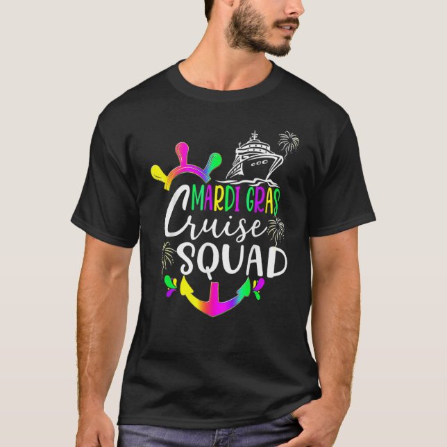 Camiseta Mardi Gras Cruise Squad Matching Group Family Vaca (Frente)