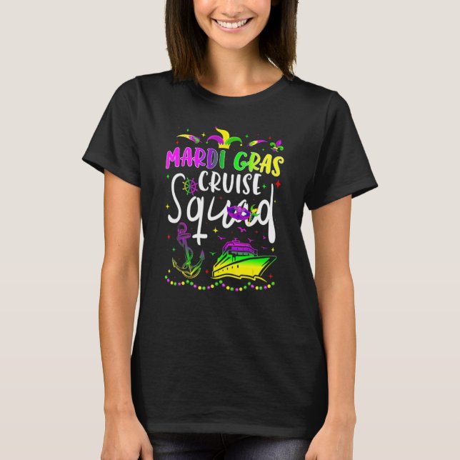 Camiseta Mardi Gras Cruise Squad Matching Group Nova Orlean (Frente)