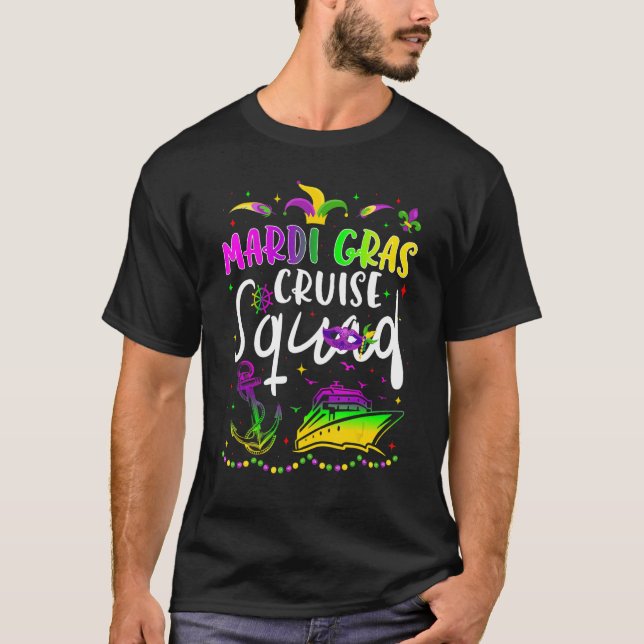 Camiseta Mardi Gras Cruise Squad Matching Group Nova Orlean (Frente)