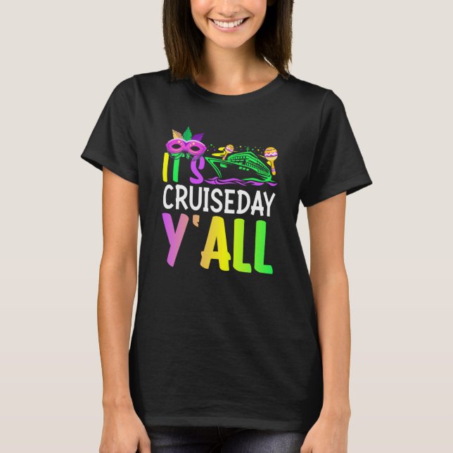 Camiseta Mardi Gras Cruiseday Y'all celebrations parade par (Frente)