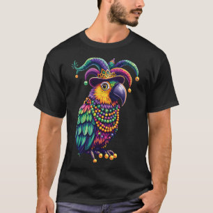 Camiseta Mardi Gras Cute Parrot Mask Costume Mulheres G