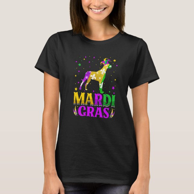 Camiseta Mardi Gras Dane Dog Lover Carnival Jester Premium (Frente)