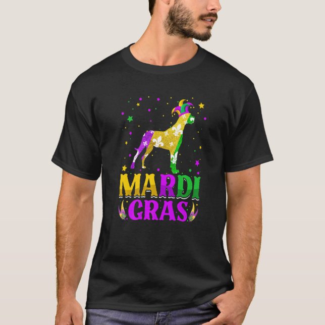 Camiseta Mardi Gras Dane Dog Lover Carnival Jester Premium (Frente)