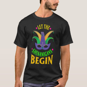 Camiseta Mardi Gras Deixa Os Shenanigans Começarem A Mascar