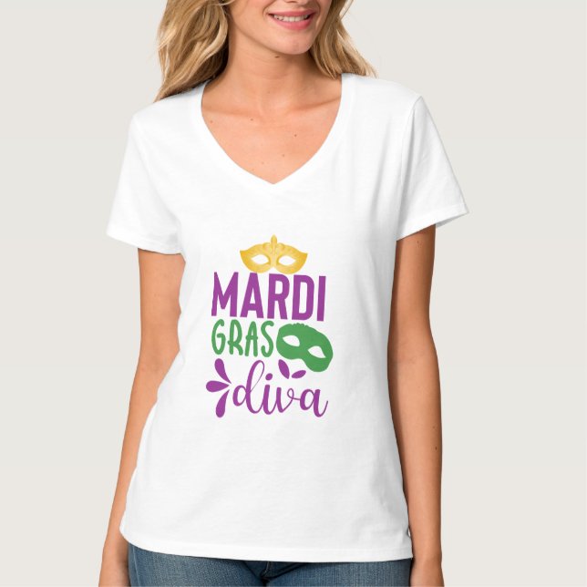 Camiseta Mardi Gras Diva T-Shirt (Frente)