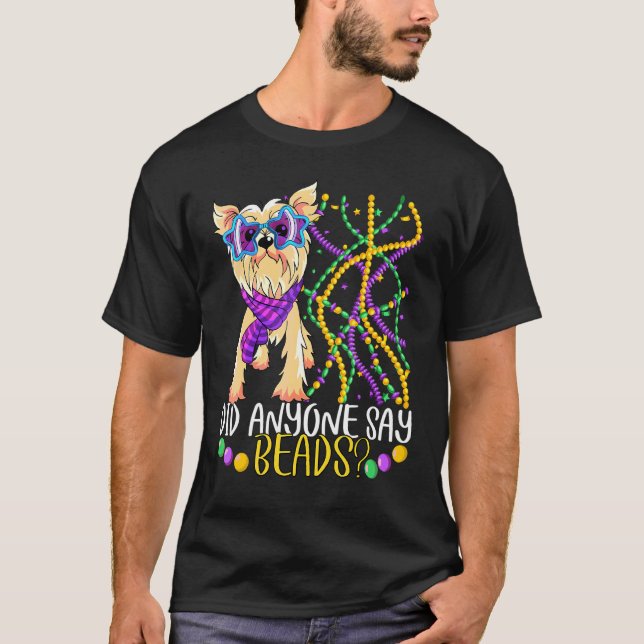 Camiseta Mardi Gras Divertido Alguém Disse Que Miçanga Cust (Frente)