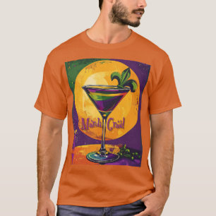 Camiseta Mardi Gras do Meio do Século Pôr do Sol Fleur De L