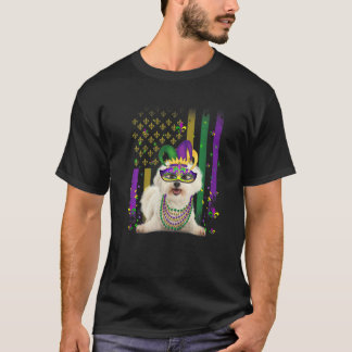 Camiseta Mardi Gras Dog Carnival Maltese Dog Jester Pet Pup