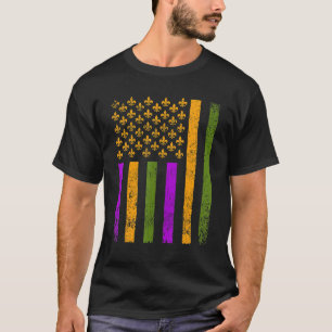 Camiseta Mardi Gras dos EUA Celebração de Sinalizador T Cam