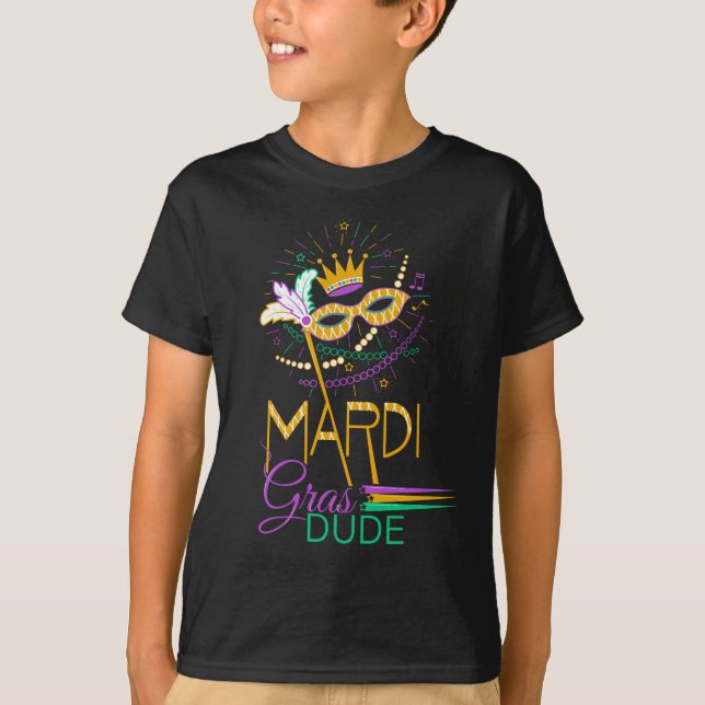 Camiseta Mardi Gras Dude Kids Tshirt (Frente)