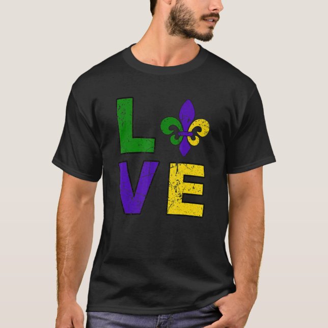 Camiseta Mardi Gras Fat Terça-feira Fleur De Lis (Frente)