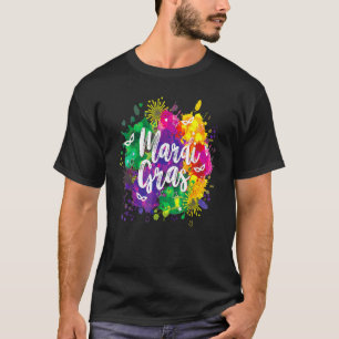 Camiseta Mardi Gras Festival Jester Miçanga Máscara Mulher