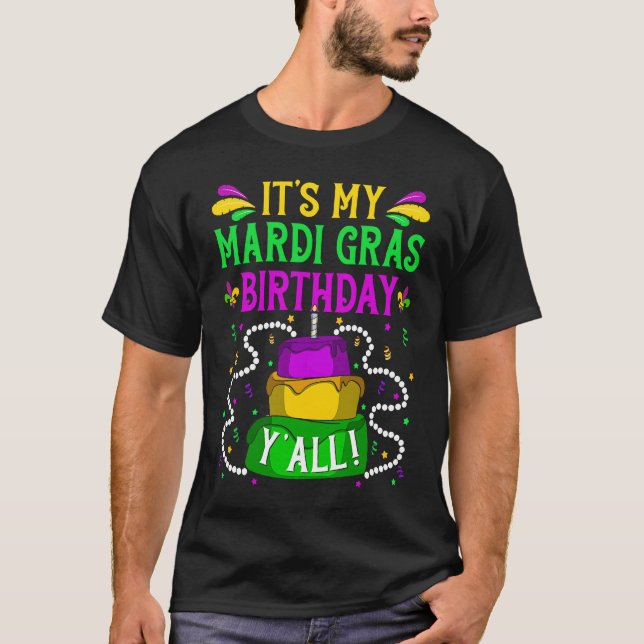 Camiseta Mardi Gras Figurino de Aniversário É o meu Mardi G (Frente)