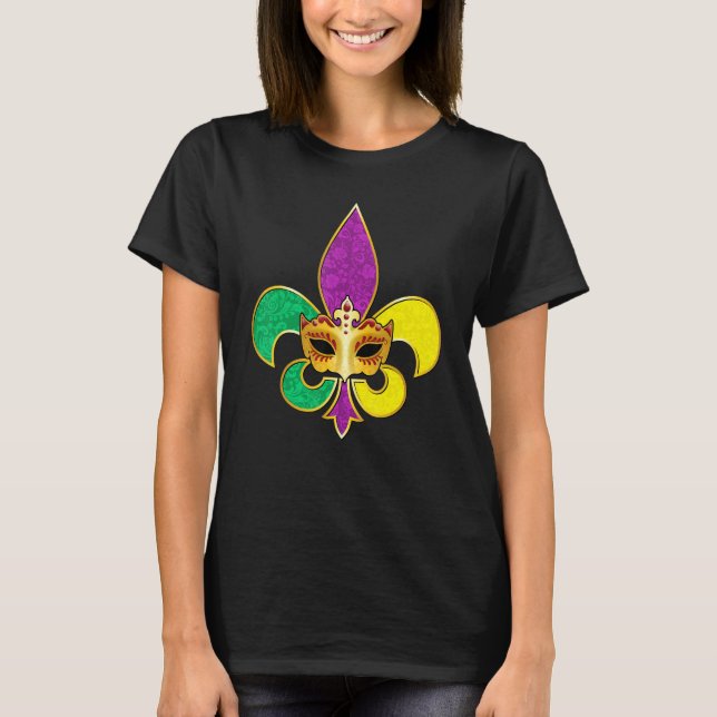 Camiseta Mardi Gras Fleur De Lis 2023 Party Festival Men Wo (Frente)
