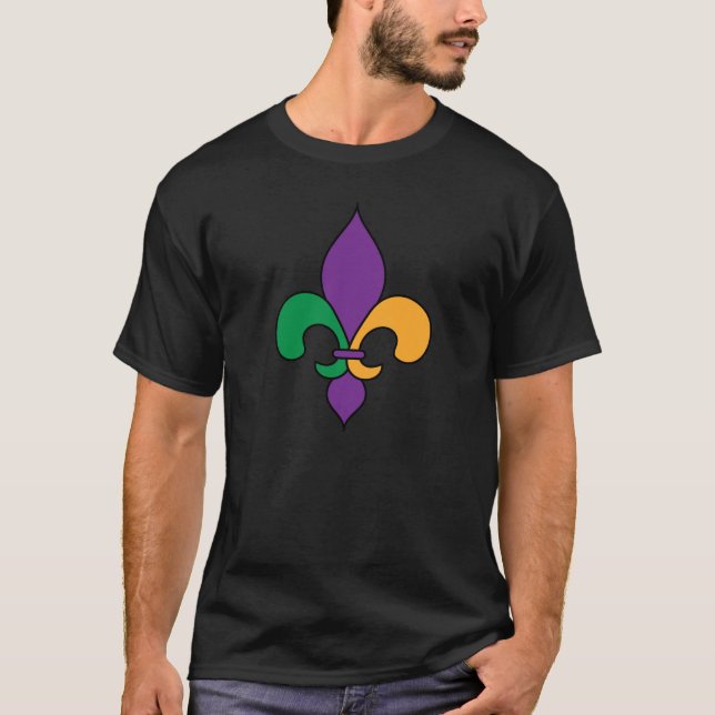 Camiseta Mardi Gras Fleur de Lis Black (Frente)
