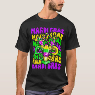 Camiseta Mardi Gras Fleur De Lis Crawfish Funny Parade Fest