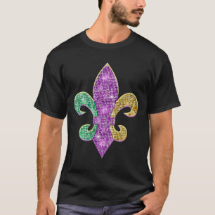 Camiseta Mardi Gras Fleur De Lis Símbolo Carnaval de Louisi