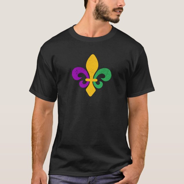 Camiseta Mardi Gras Fleur De Lis T-Shirt (Frente)