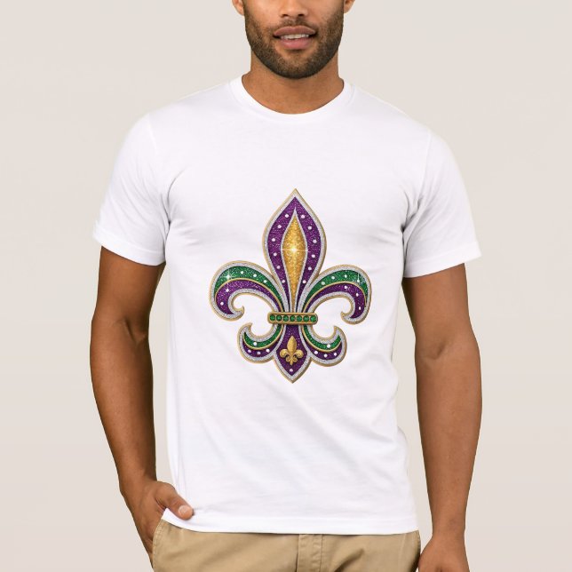 Camiseta Mardi Gras Fleur de Lis T-Shirt (Frente)