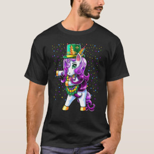 Camiseta Mardi Gras Flexibindo Unicorn Jester Hat Bead Cost