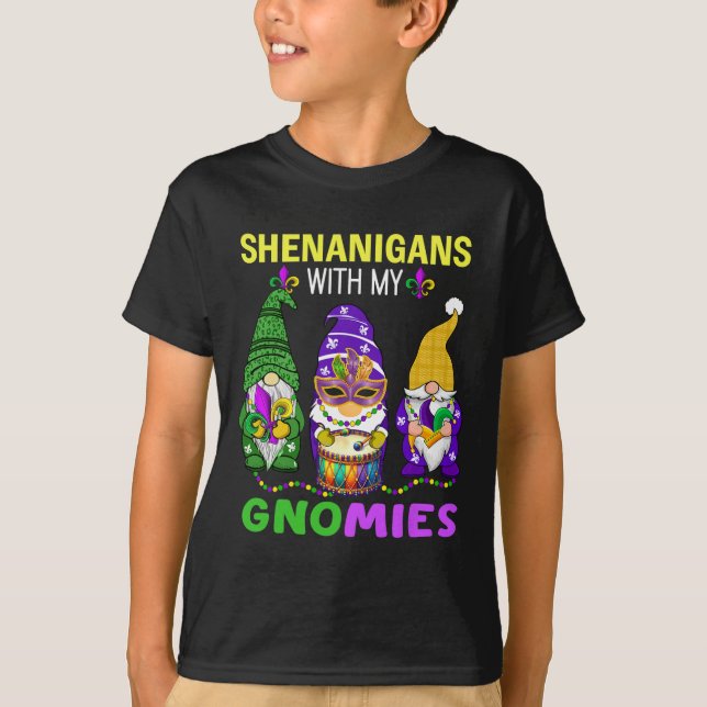 Camiseta Mardi Gras Gnomos Leopard Carnaval Nova Orleans Tr (Frente)