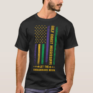 Camiseta Mardi Gras Golfo Costa do Mississippi Fleur-de-lis