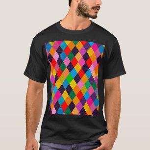 Camiseta MARDI GRAS HARLEQUIN PATTERN Colorida Rhombi