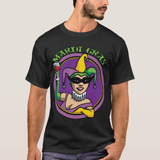 Camiseta Mardi Gras Jester Girl (Frente)