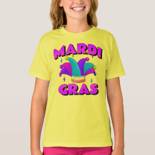 Camiseta Mardi Gras Jester Hat Kids Shirt