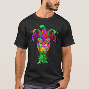 Camiseta Mardi Gras Jester Hat Mask Swinger para Baixo Pino
