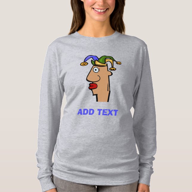 Camiseta Mardi Gras Jester Head T-Shirt (Frente)