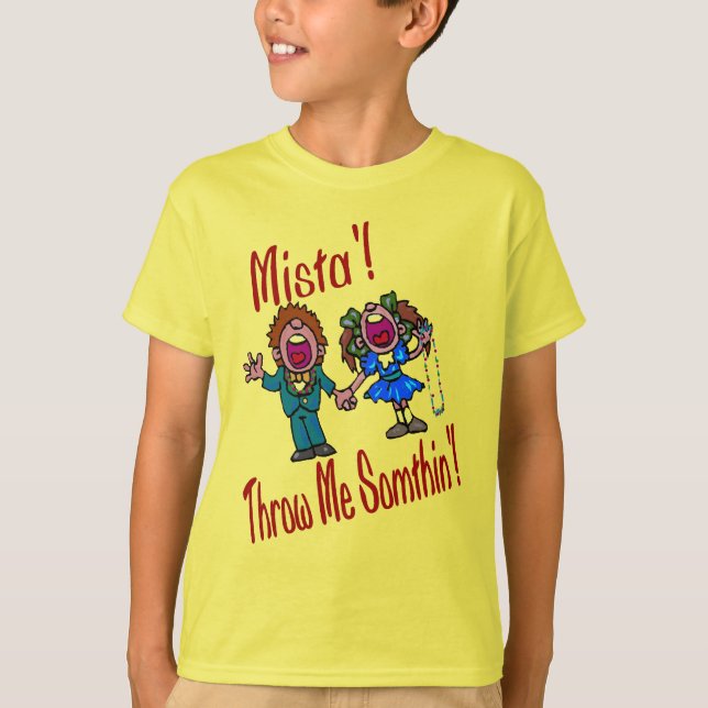Camiseta Mardi Gras, Kids e T-Shirt Miçanga (Frente)