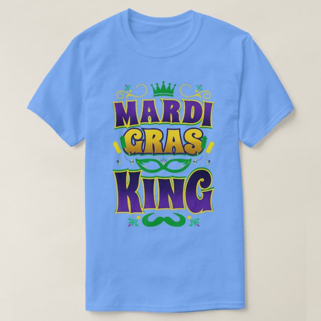 Camiseta Mardi Gras King Fun Parade Mardi Gras Carnaval Cos (Frente do Design)