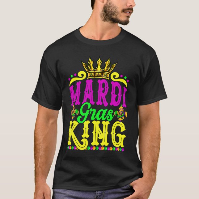 Camiseta Mardi Gras King Fun Parade Mardi Gras Carnaval Cos (Frente)