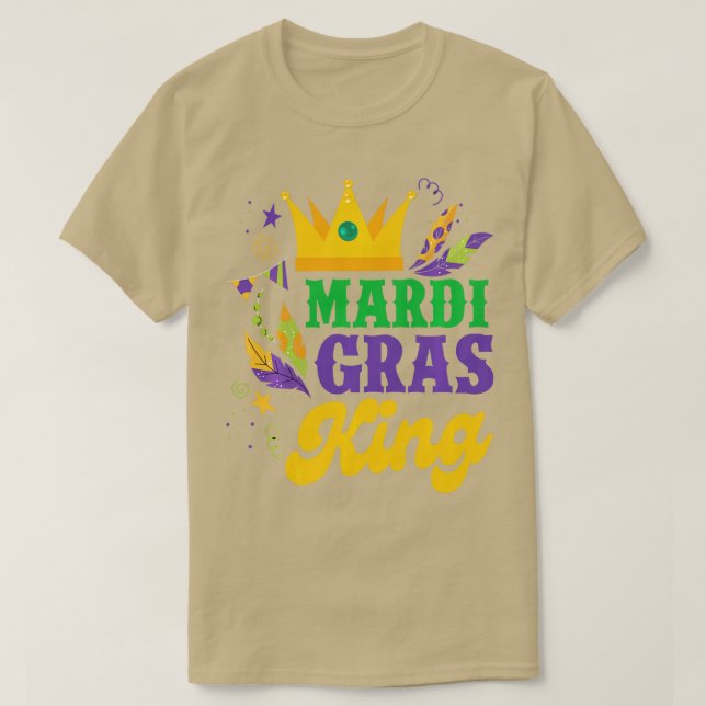 Camiseta Mardi Gras King Funny Mardi Gras Festa de Carnaval (Frente do Design)