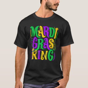 Camiseta Mardi Gras King New Orleans Gordo Masculino Terças