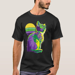 Camiseta Mardi Gras Kitten New Orleans Proprietário de Gato