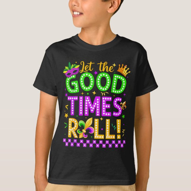 Camiseta Mardi Gras Let The Good Time Roll Carnival Men Wom (Frente)