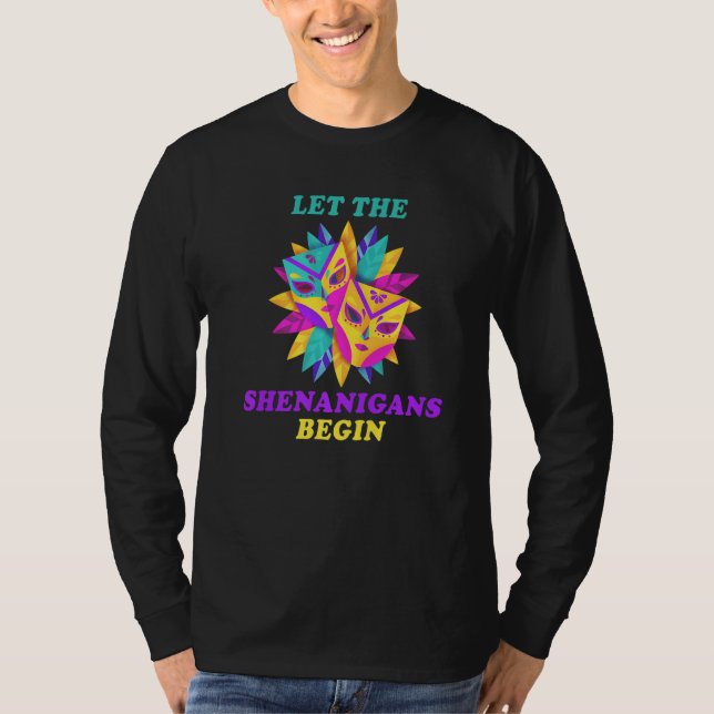 Camiseta Mardi Gras Let The Shenanigans Begin Mardi Gras Co (Frente)