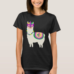 Camiseta Mardi Gras Llama Carnaval Festa de terça-feira