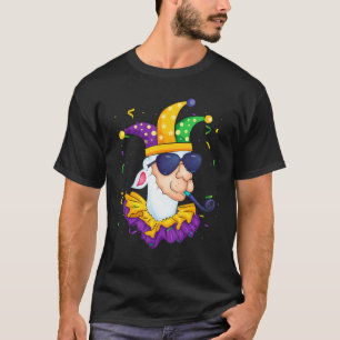 Camiseta Mardi Gras Llama Mardi Gras Bead Llama Costume