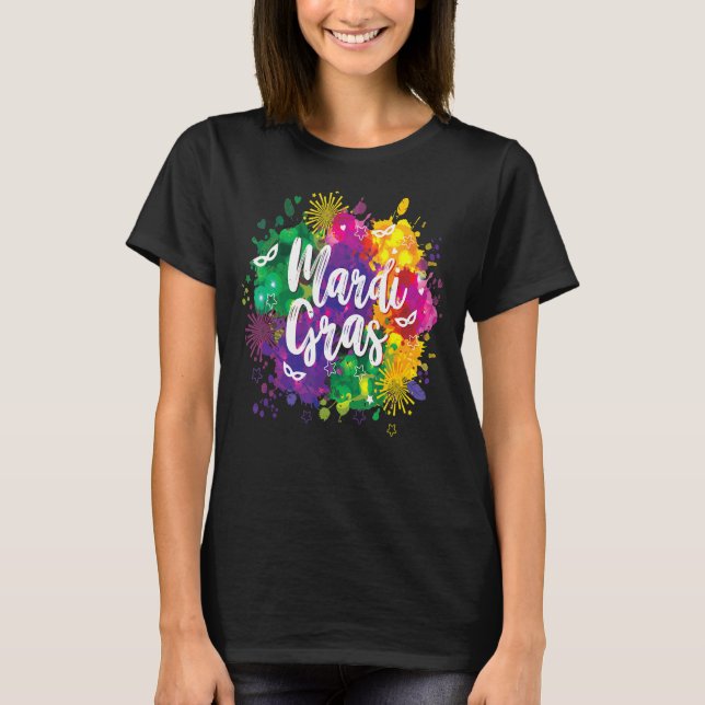 Camiseta Mardi Gras Long Sleeve Artística Fat Terça-feira H (Frente)