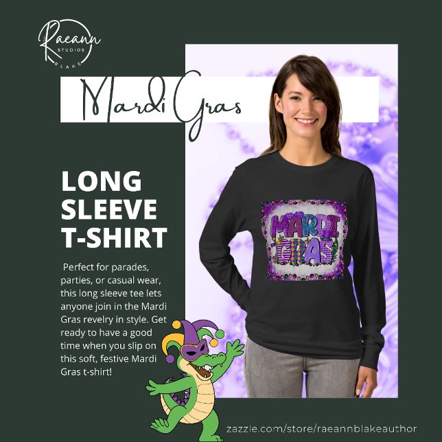 Camiseta Mardi Gras Long Sleeve T-Shirt (Criador carregado)